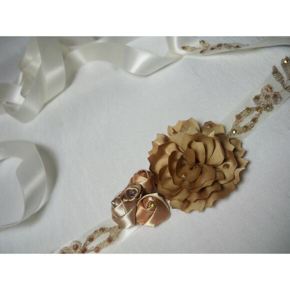 skinny rhinestone lace floral belt sash bridal wedding dress sash belt - Picture 5 of 7